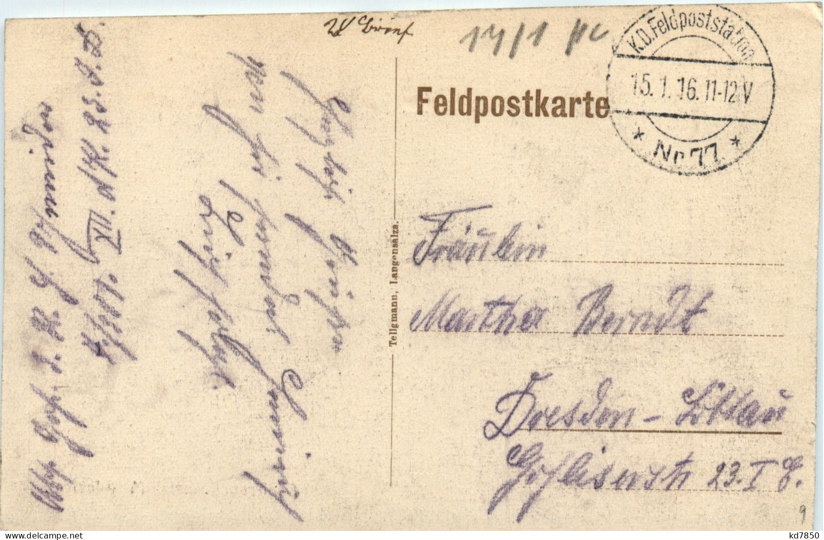 Sanierungs Anstalt - Feldpost - War 1914-18