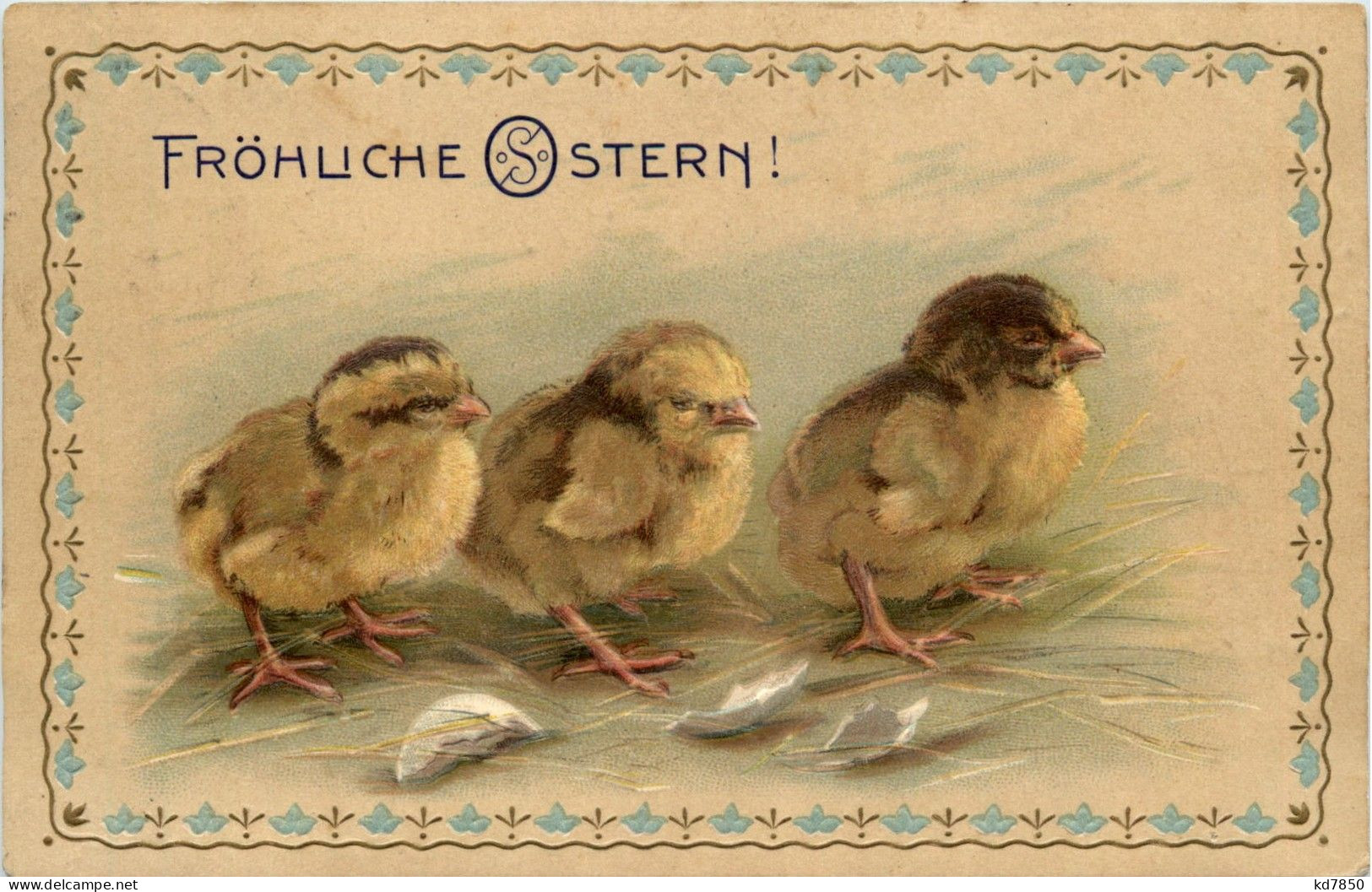 Ostern - Geflügel - Chicken - Prägekarte - Ostern