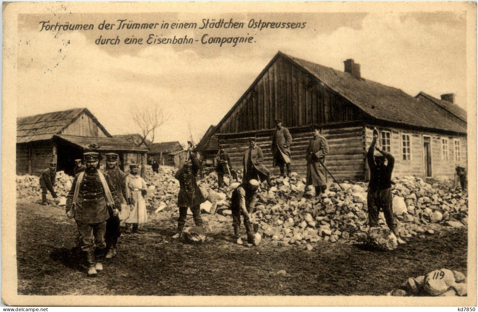 Forträumen Der Trümmer In Einem Städtchen Ostpreussens - Ostpreussen