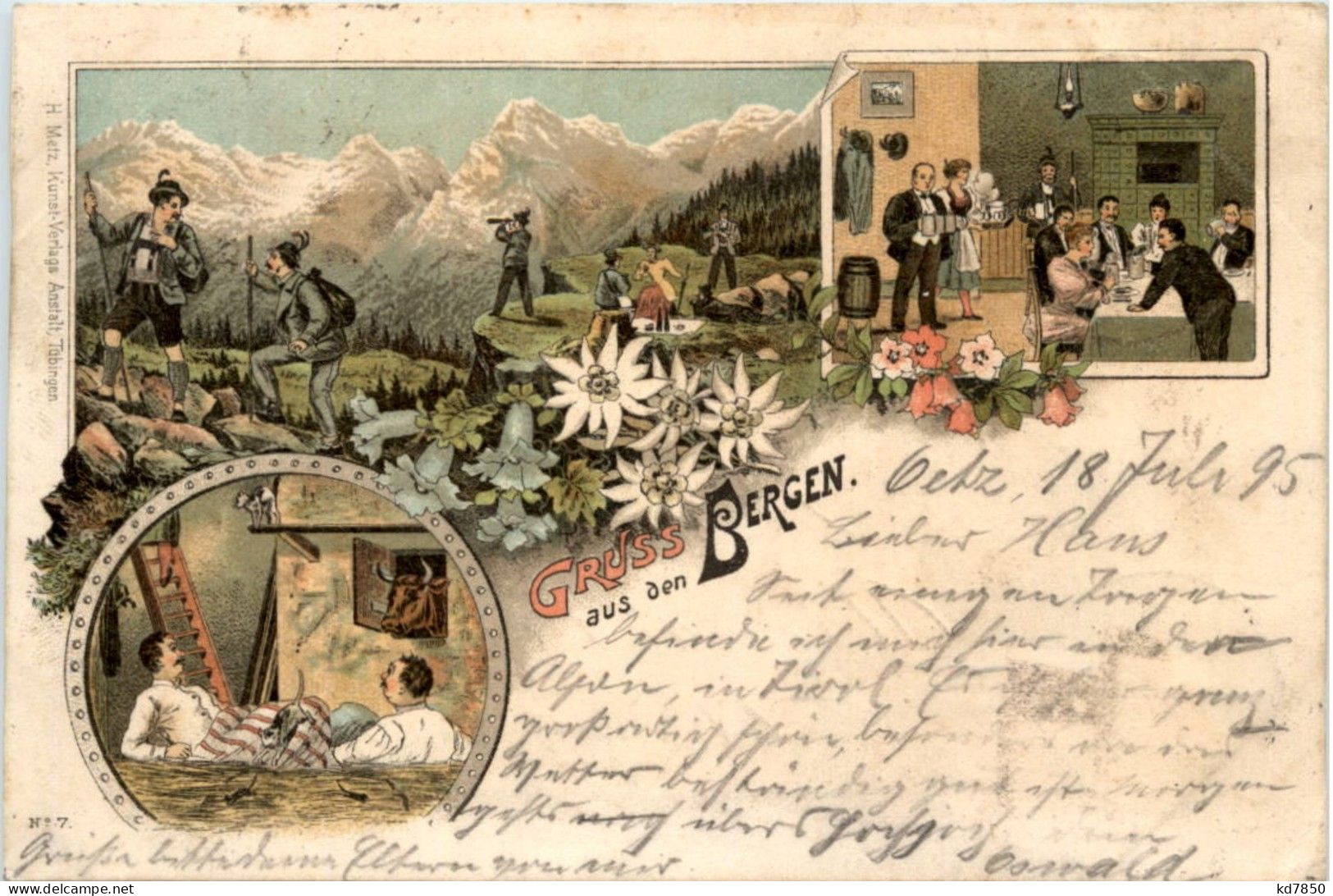 Gruss Aus Den Bergen - Litho - Greetings From...