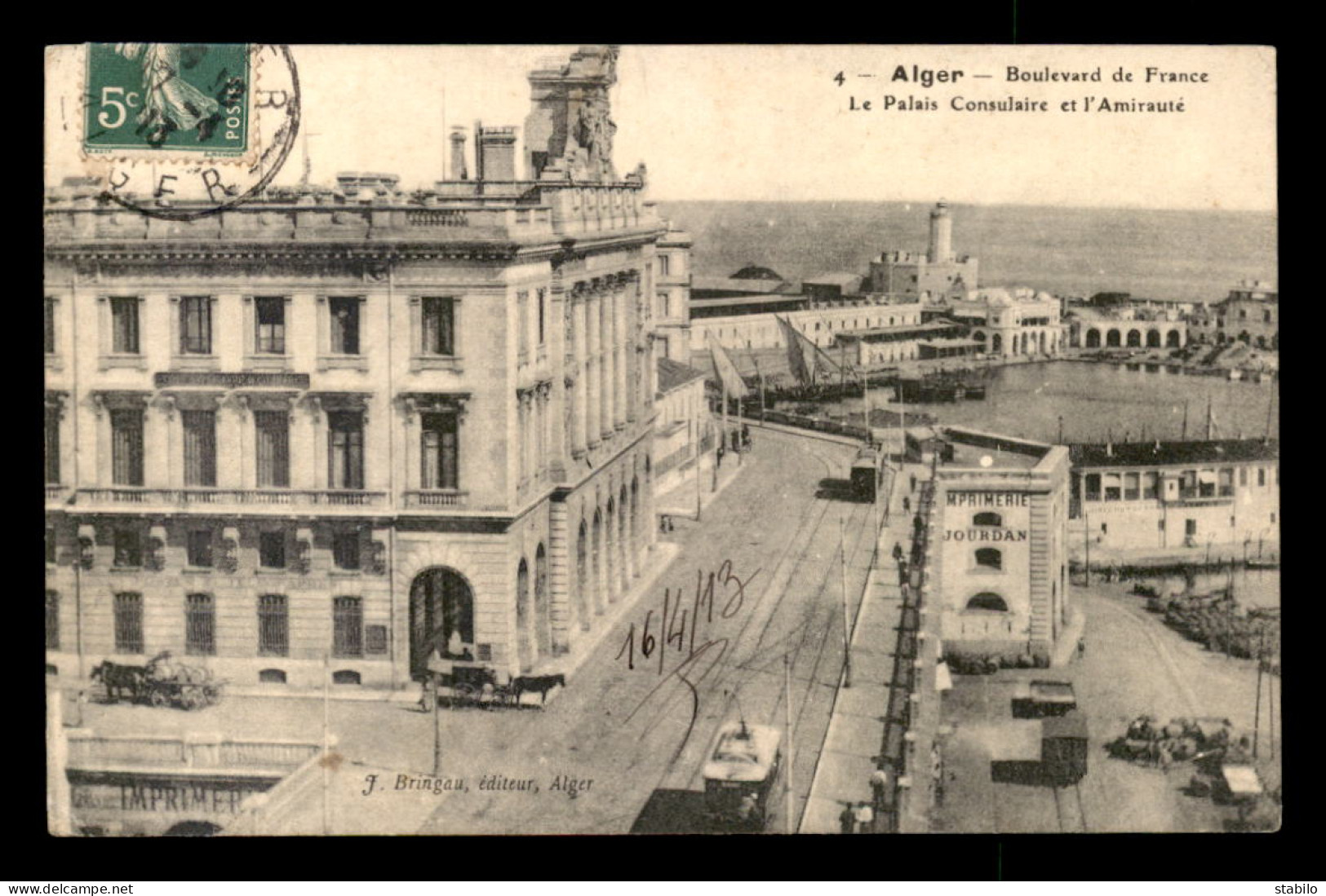 ALGERIE - ALGER - BOULEVARD DE FRANCE - LE PALAIS CONSULAIRE ET L'AMIRAUTE - Algerien