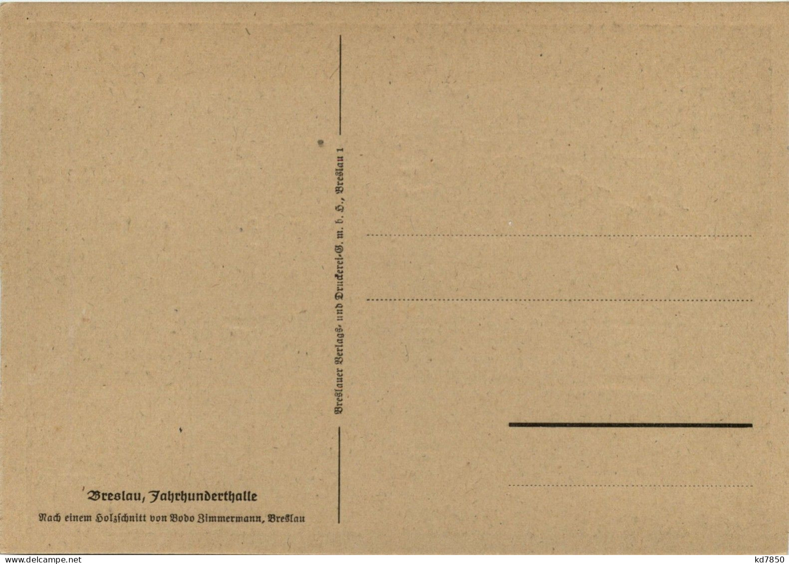 Breslauer Jahrhuderthalle - Künstlerkarte Bodo Zimmermann - Polen