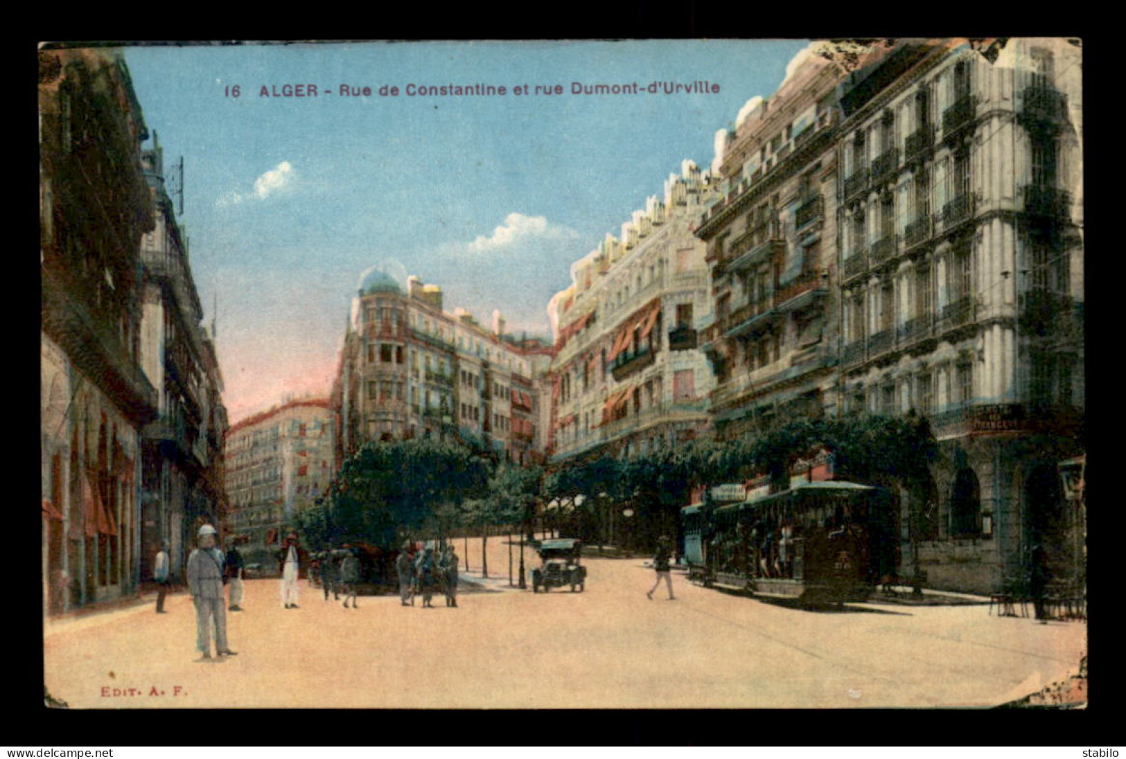 ALGERIE - ALGER - RUES DE CONSTANTINE ET DUMONT D'URVILLE  - CARTE COLORISEE - Algerien