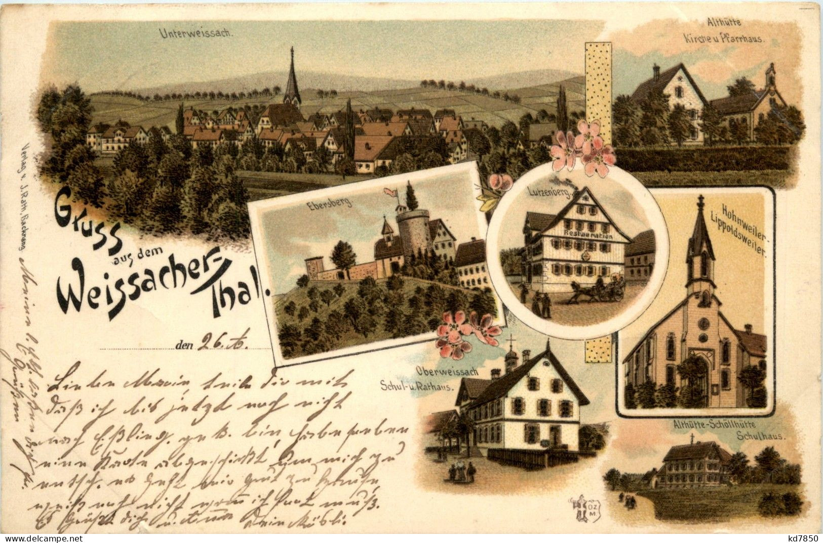 Gruss Aus Unter Weissach Thal - Litho - Waiblingen