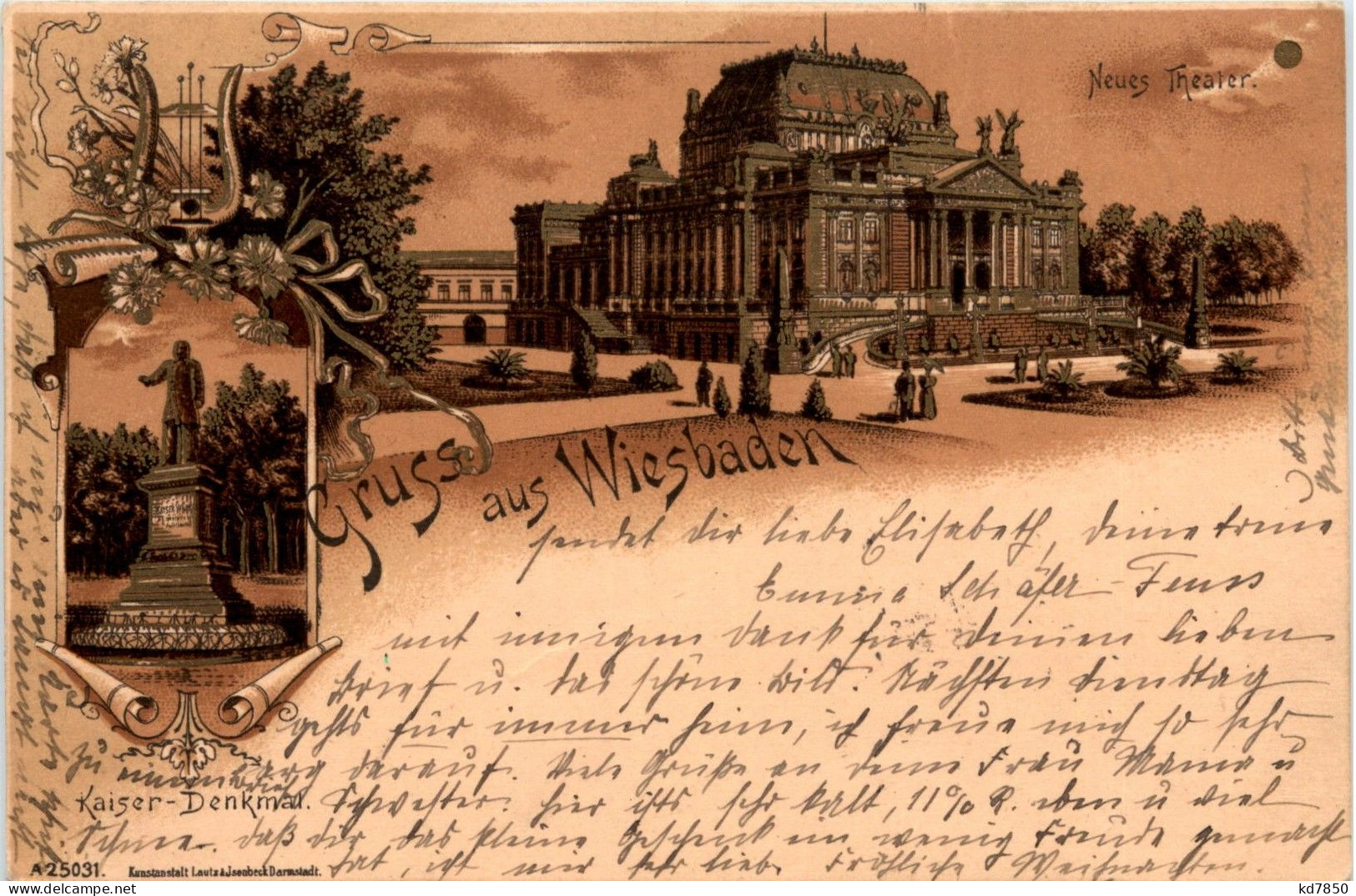 Gruss Aus Wiesbaden - Litho - Wiesbaden