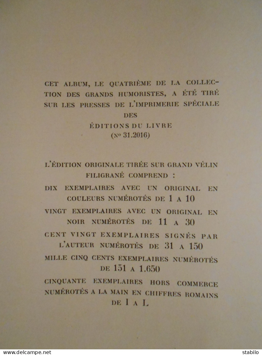 PORTOFOLIO DE DESSINS DE SENNEP - PREFACE DE LEO LARGUIER - EDITION ART & TECHNIQUE, MONACO - 1943  - Sonstige & Ohne Zuordnung