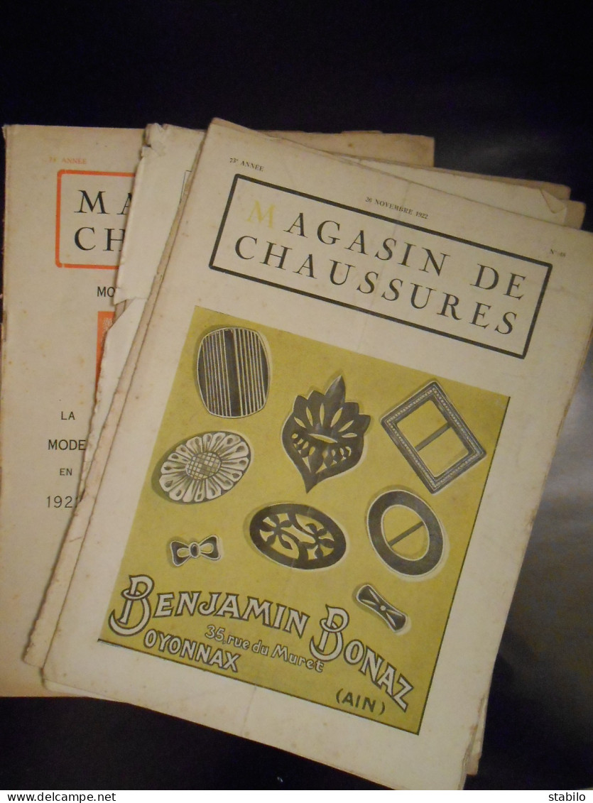 LE MONITEUR DE LA CORDONNERIE 19 NUMEROS - LA CHAUSSURE MODERNE N°189 - MAGASIN DE CHAUSSURES 5 NUMEROS - Otros & Sin Clasificación