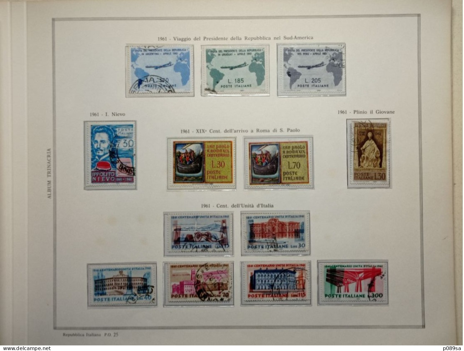 Collezione di francobolli usati della Repubblica Italiana