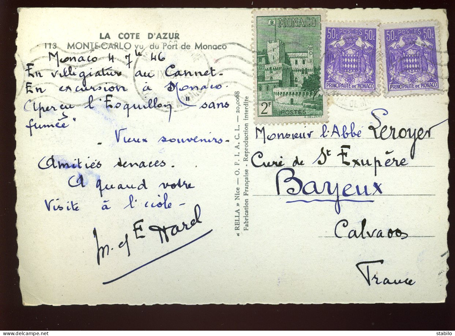 MONACO - LE PORT - 3 TIMBRES - Haven