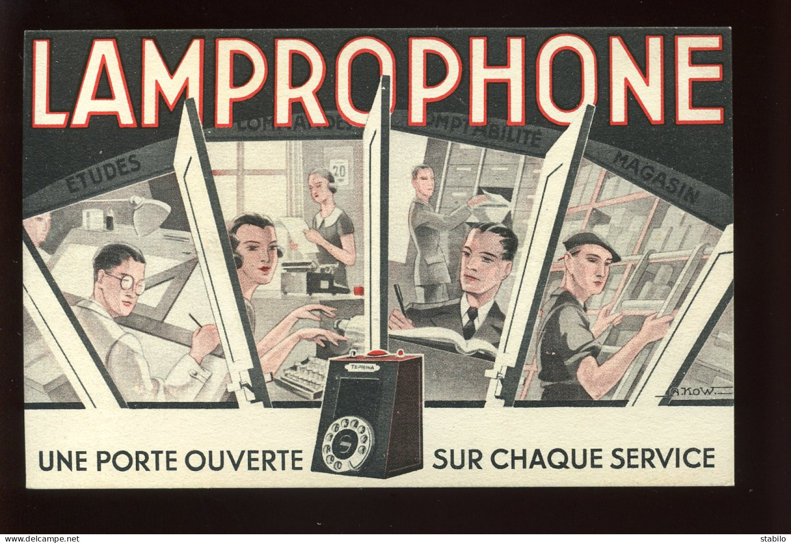 PUBLICITE - LAMPROPHONE - TELEPHONE - 13 RUE DELAMBRE - PARIS 14E - Werbepostkarten