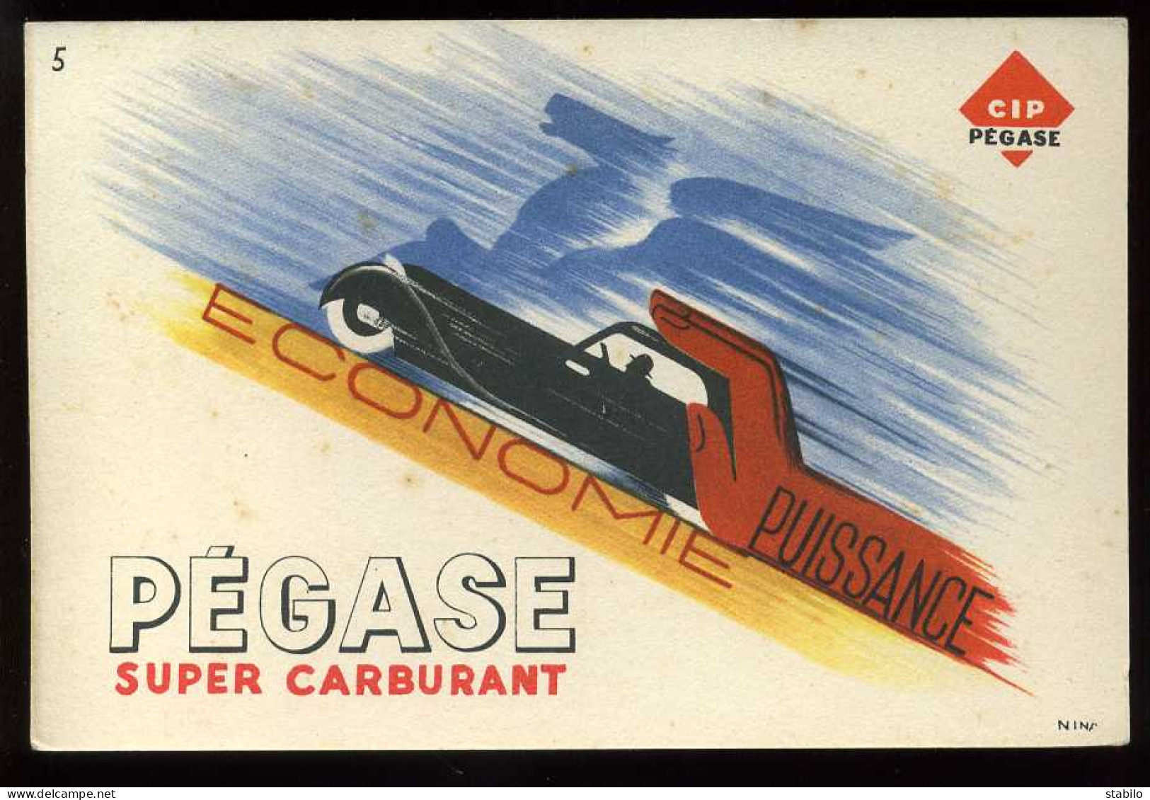 PUBLICITE - SUPERCARBURANT PEGASE - POMPE A ESSENCE, AUTOMOBILE - SERIE DE 6 CARTES