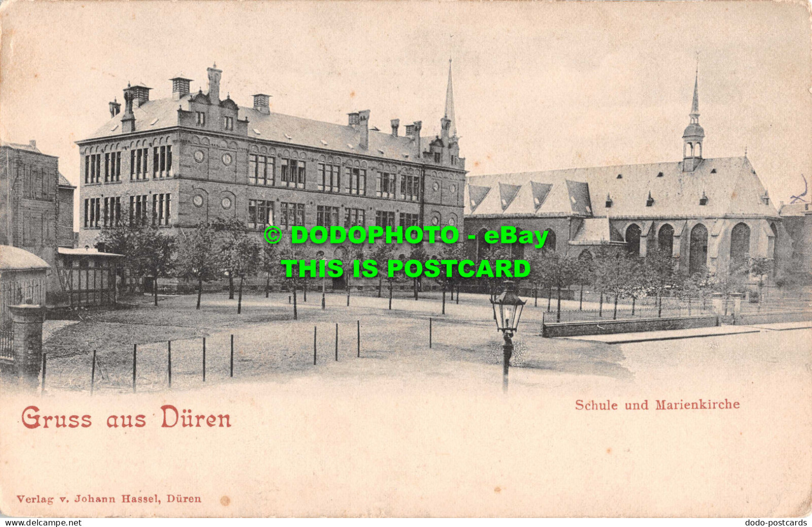 R532778 Gruss Aus Duren. Schule Und Marienkirche. Johann Hassel. 1918 - World