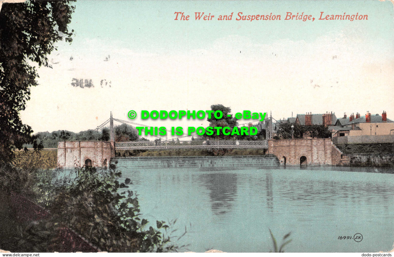 R532556 Leamington. The Weir And Suspension Bridge. Valentines Series - World