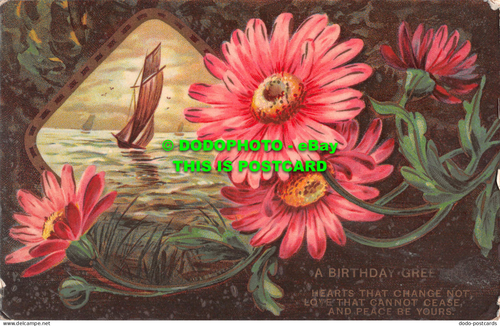 R532560 A Birthday Greetings. Hearts That Chance Not. Love That Cannot Cease. An - World