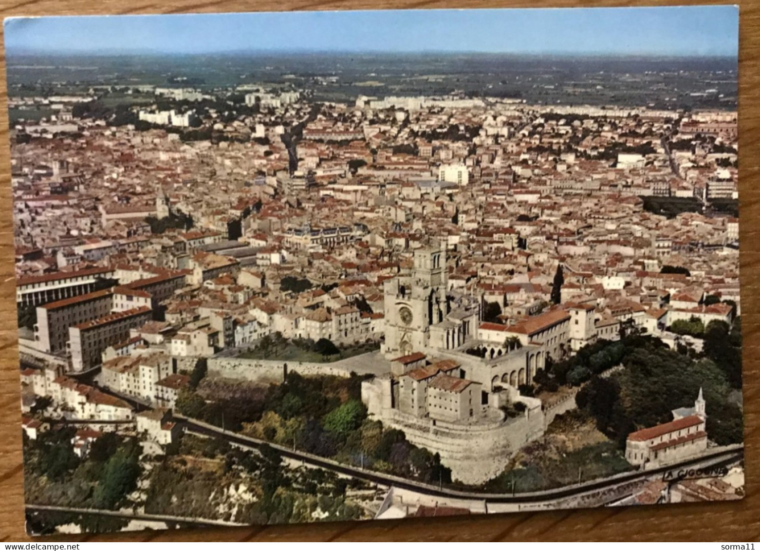 CP BEZIERS 34 Vue Aérienne, La Cathédrale Saint Nazaire - Beziers