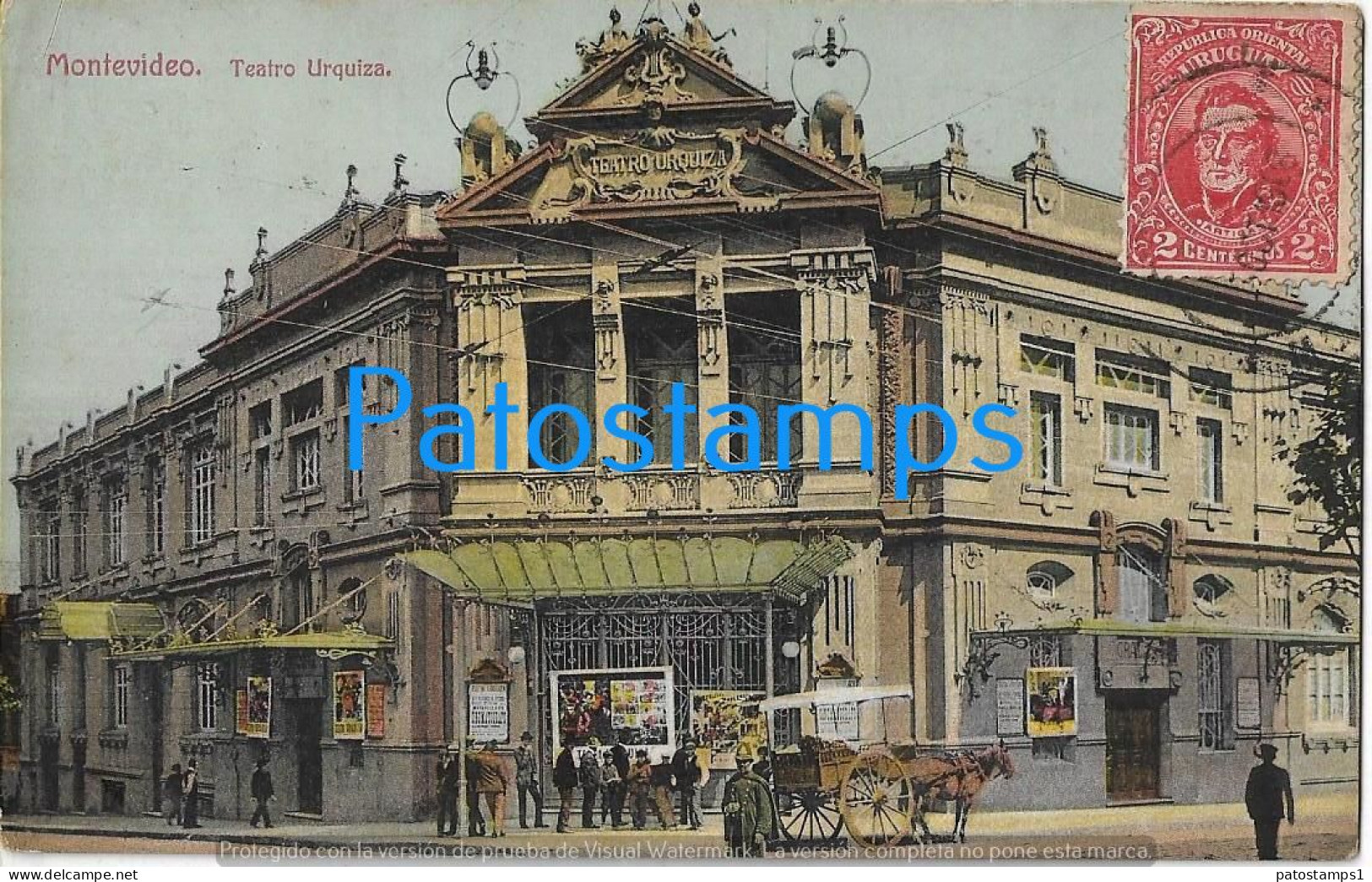 227855 URUGUAY MONTEVIDEO TEATRO URQUIZA CIRCULATED TO ARGENTINA POSTAL POSTCARD - Uruguay