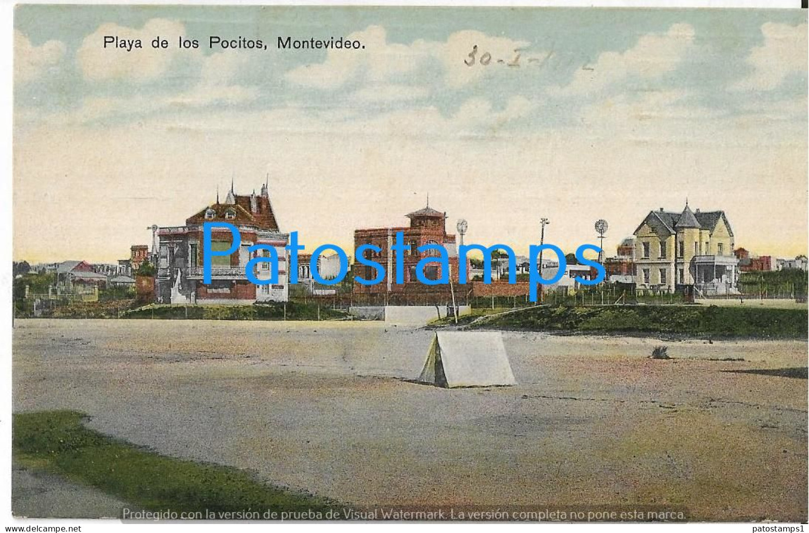 227857 URUGUAY MONTEVIDEO BEACH PLAYA DE LOS POCITOS CIRCULATED TO ARGENTINA POSTAL POSTCARD - Uruguay