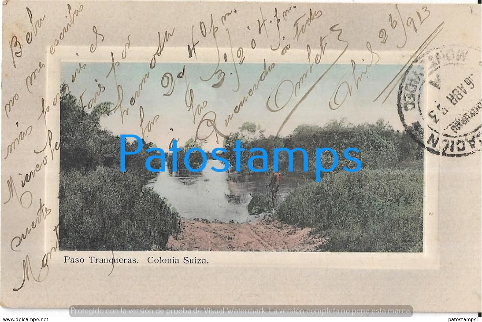 227858 URUGUAY COLONIA SUIZA PASO TRANQUERAS CIRCULATED TO MONTEVIDEO POSTAL POSTCARD - Uruguay