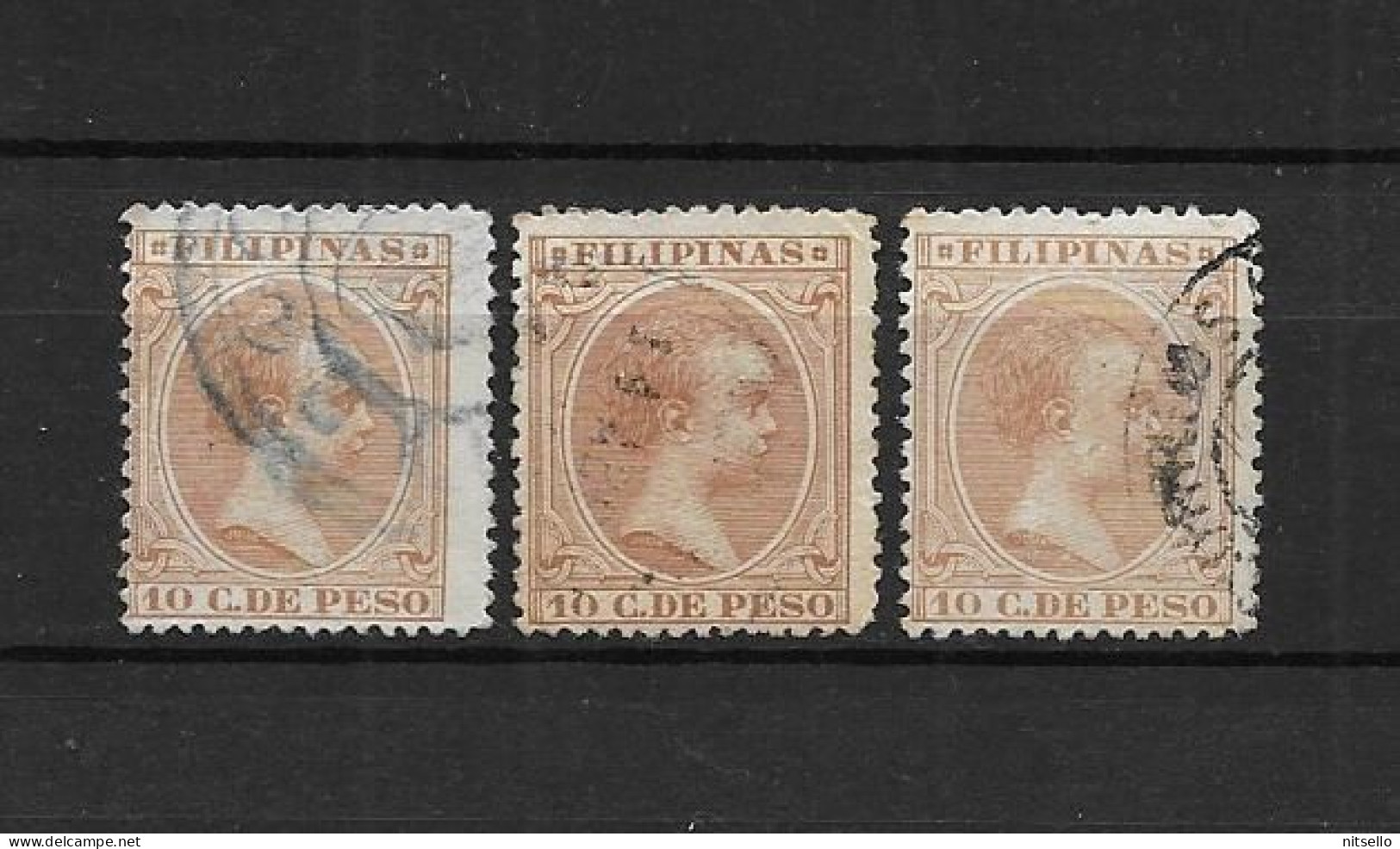 LOTE 2174 D /// (C030) FILIPINAS 1894  EDIFIL Nº:114 X3   CASTAÑO CLARO     ¡¡¡ OFERTA - LIQUIDATION - JE LIQUIDE !!! - Filippijnen