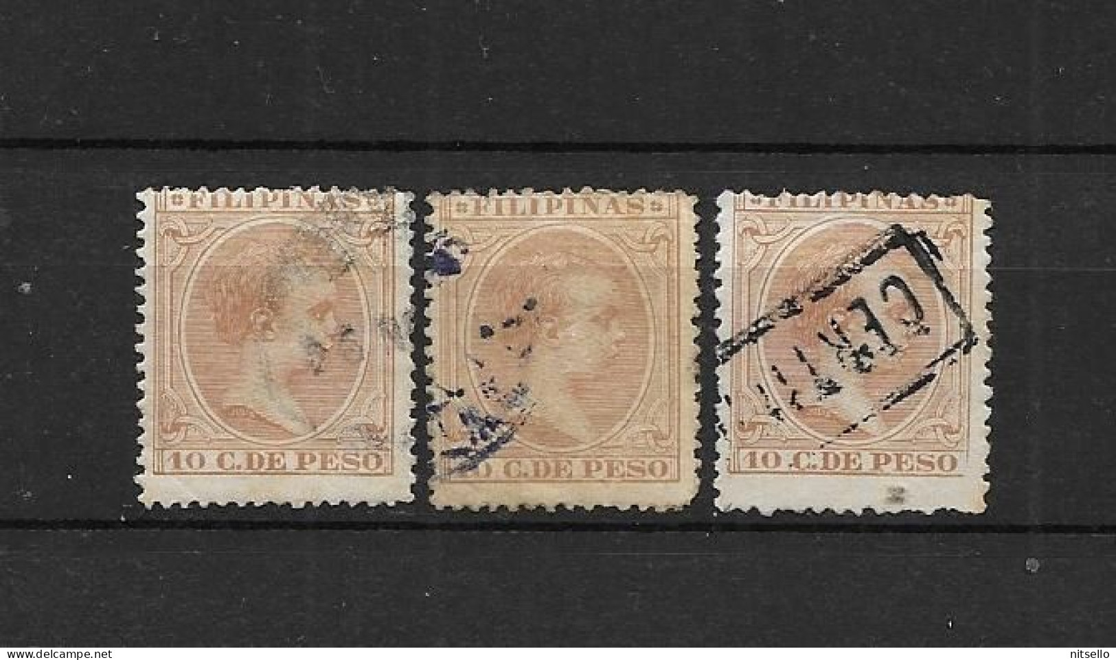 LOTE 2174 D /// (C030) FILIPINAS 1894  EDIFIL Nº:114 X3   CASTAÑO CLARO     ¡¡¡ OFERTA - LIQUIDATION - JE LIQUIDE !!! - Filipinas