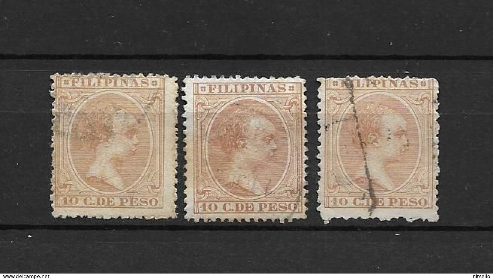 LOTE 2174 D /// (C030) FILIPINAS 1894  EDIFIL Nº:114 X3   CASTAÑO CLARO     ¡¡¡ OFERTA - LIQUIDATION - JE LIQUIDE !!! - Philippinen