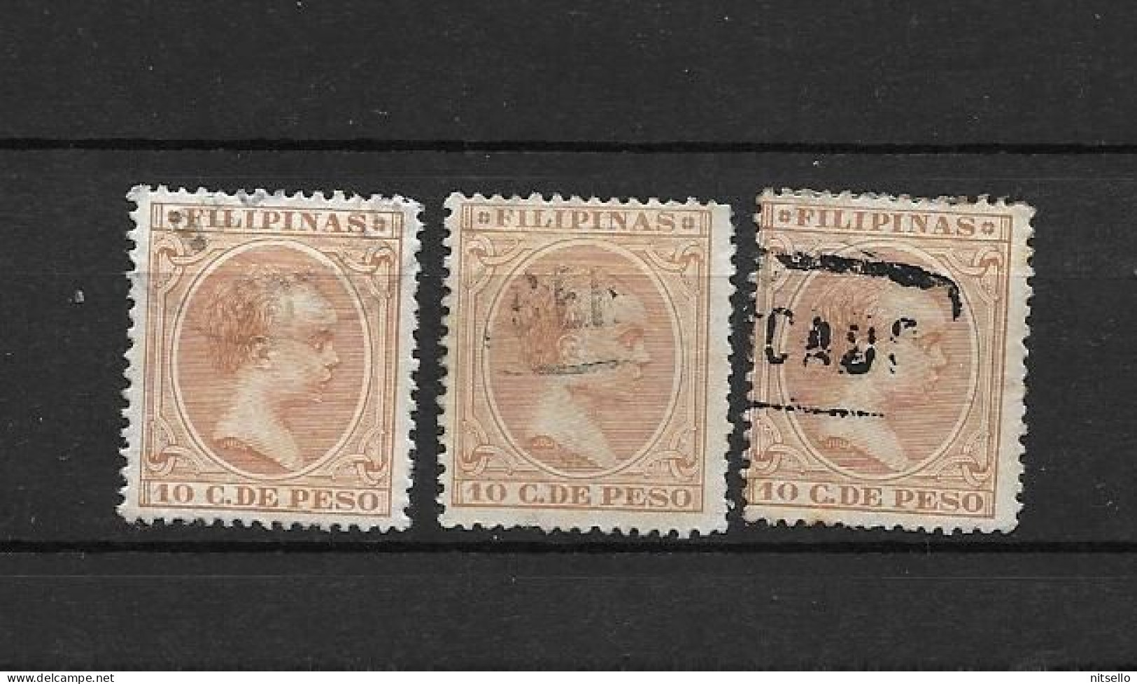 LOTE 2174 D /// (C030) FILIPINAS 1894  EDIFIL Nº:114 X3   CASTAÑO CLARO     ¡¡¡ OFERTA - LIQUIDATION - JE LIQUIDE !!! - Filipinas