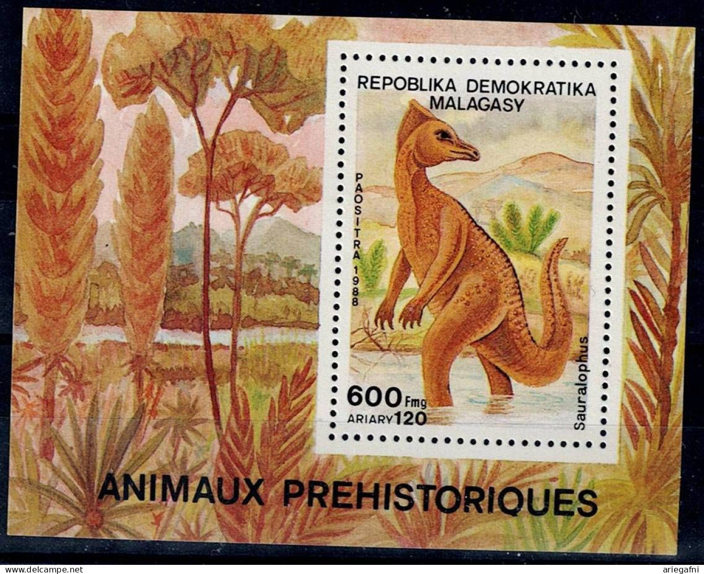 MADAGASKAR 1988 PREHISTORICS MI No BLOCKS 102 MNH VF!! - Préhistoriques