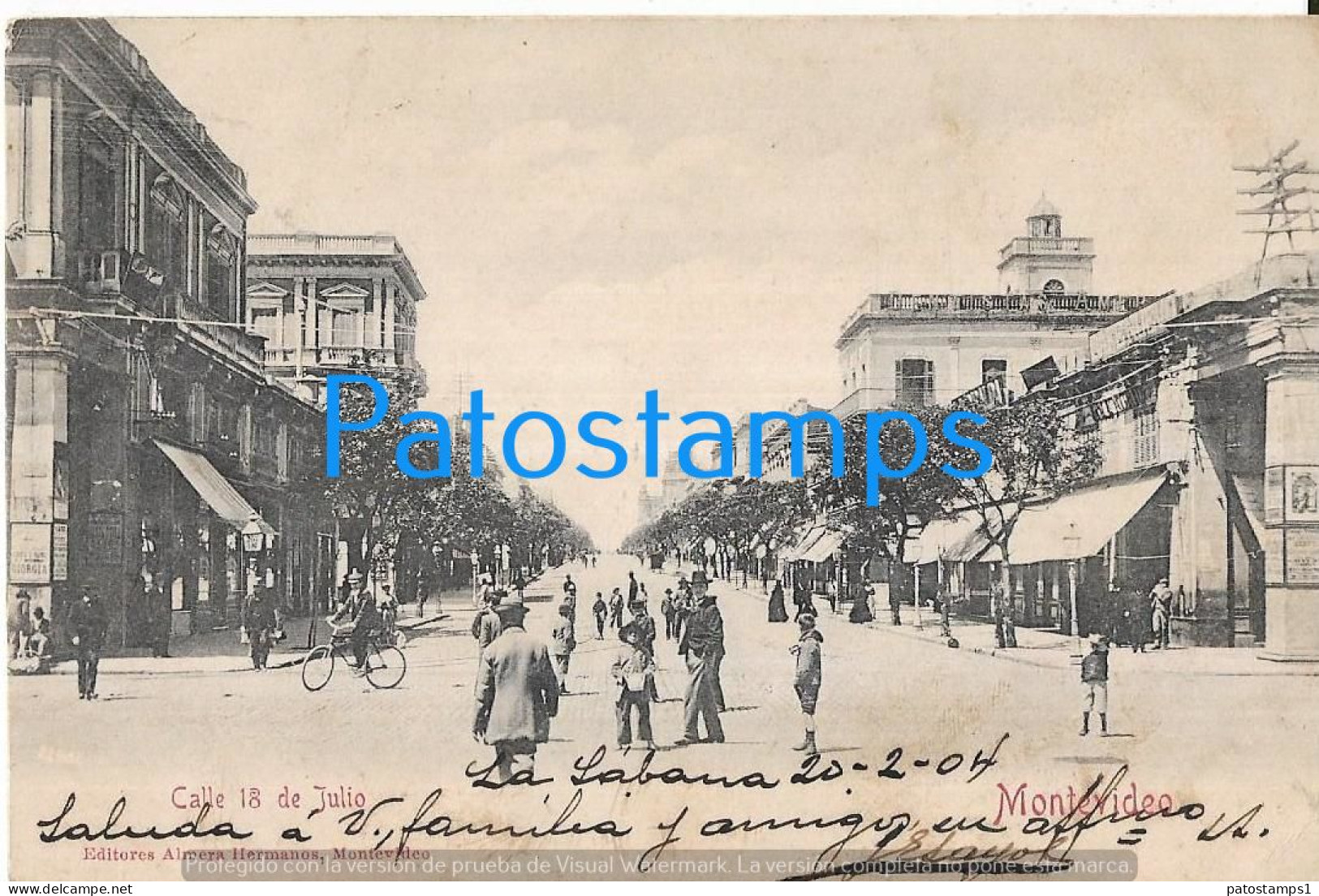 227869 URUGUAY MONTEVIDEO CALLE 18 DE JULIO CIRCULATED TO ARGENTINA POSTAL POSTCARD - Uruguay