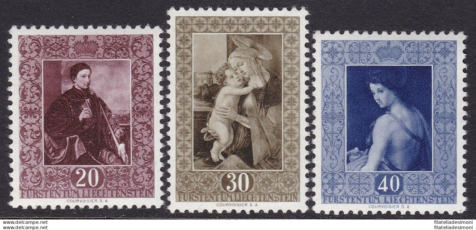 1952 Liechtenstein, N° 268/270 Serie Di 3 Valori MNH/** - Other & Unclassified