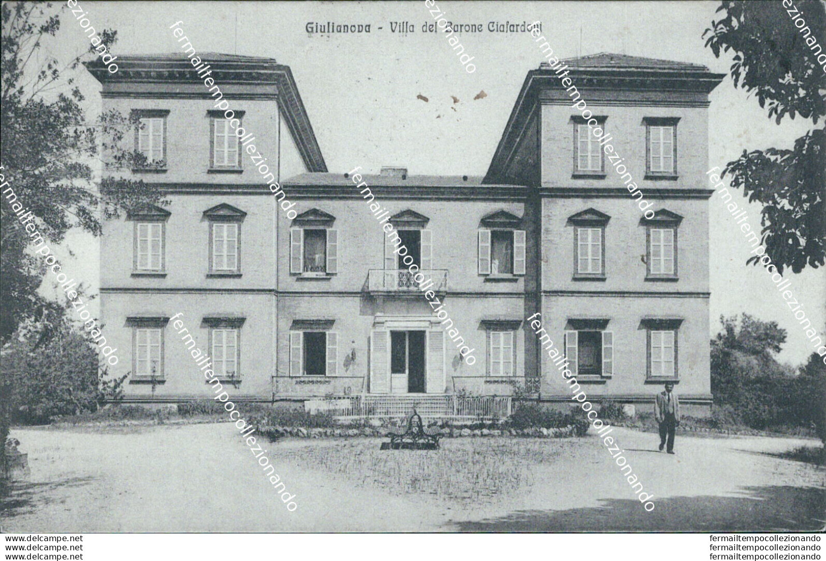 Ba336 Cartolina Giulianova Villa Del Barone Ciarlardoni 1923 Teramo Abruzzo 1923 - Teramo