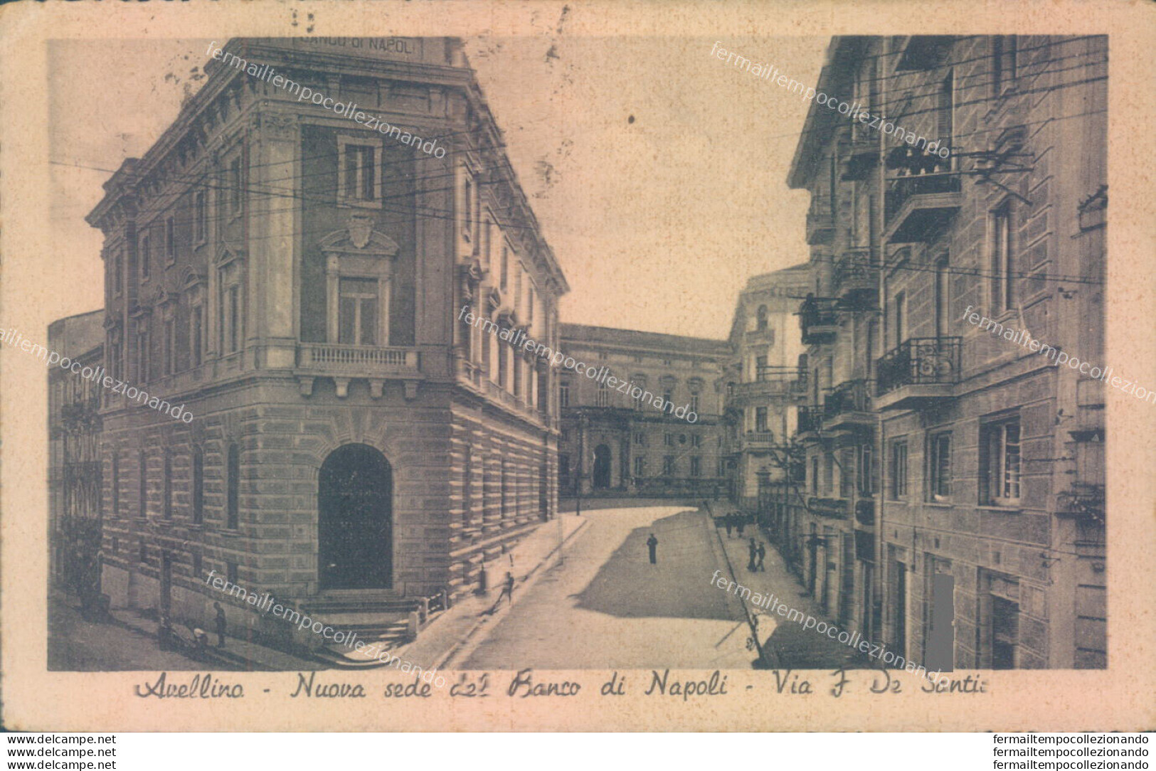 Aa83 Cartolina Avellino Citta' Nuova Sede Del Banco Di Napoli 1945 - Avellino