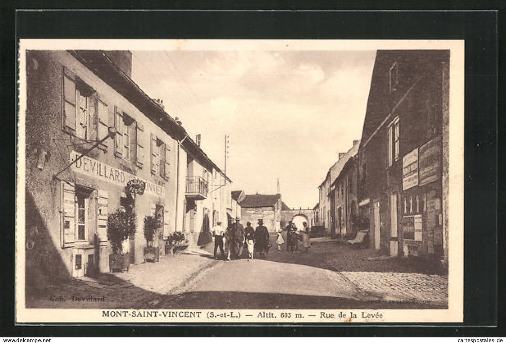 CPA Mont-Saint-Vincent, Rue De La Levée, Vue De La Rue  - Andere & Zonder Classificatie