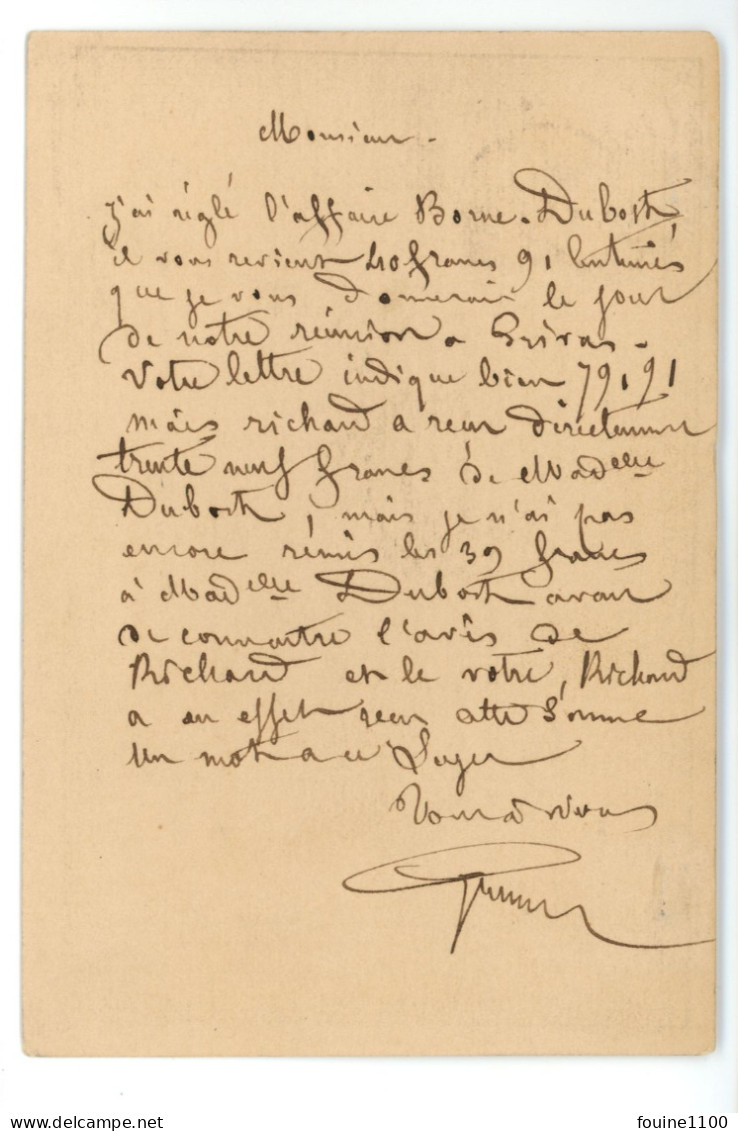 CARTE PRECURSEUR Pour Mr ROUX Avoué à PRIVAS 07 Ardêche Cachet De Départ LE TEIL D ARDECHE - 1877-1920: Semi Modern Period