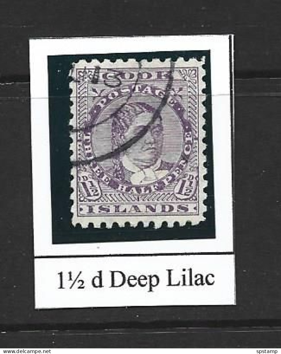 Cook Islands 1896 - 1900 Queen Makea 1&1/2d Deep Lilac FU - Cookinseln