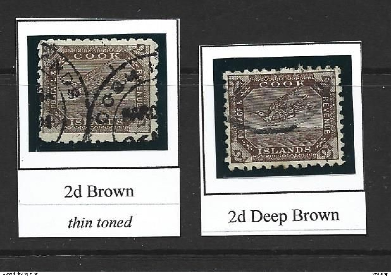 Cook Islands 1896 - 1900 2d Tern Bird Both Listed Shades FU - Cook
