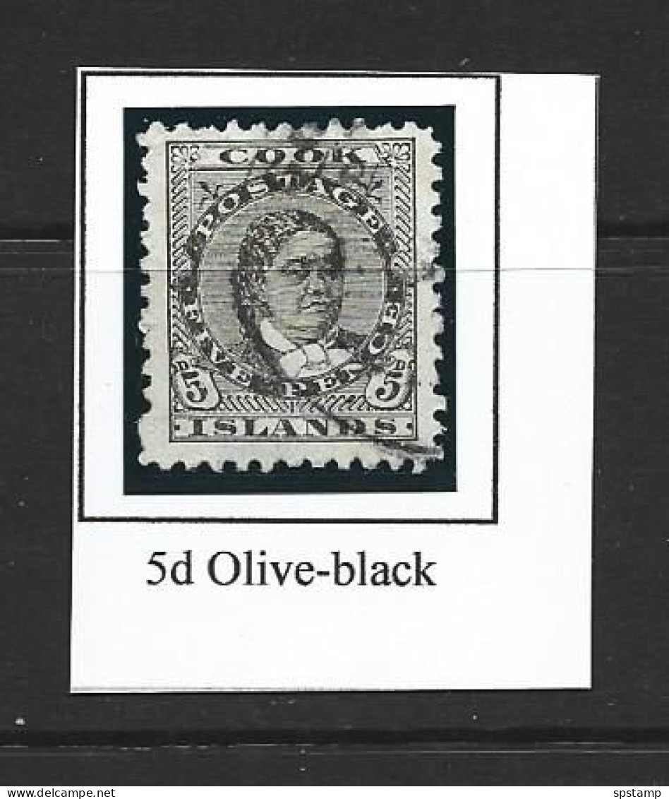 Cook Islands 1896 - 1900 5d Olive Black Queen Makea FU - Cook