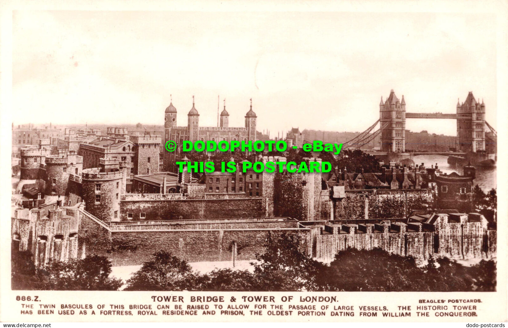 R532955 Tower Bridge And Tower Of London. J. Beagles. RP. 1938 - Andere & Zonder Classificatie