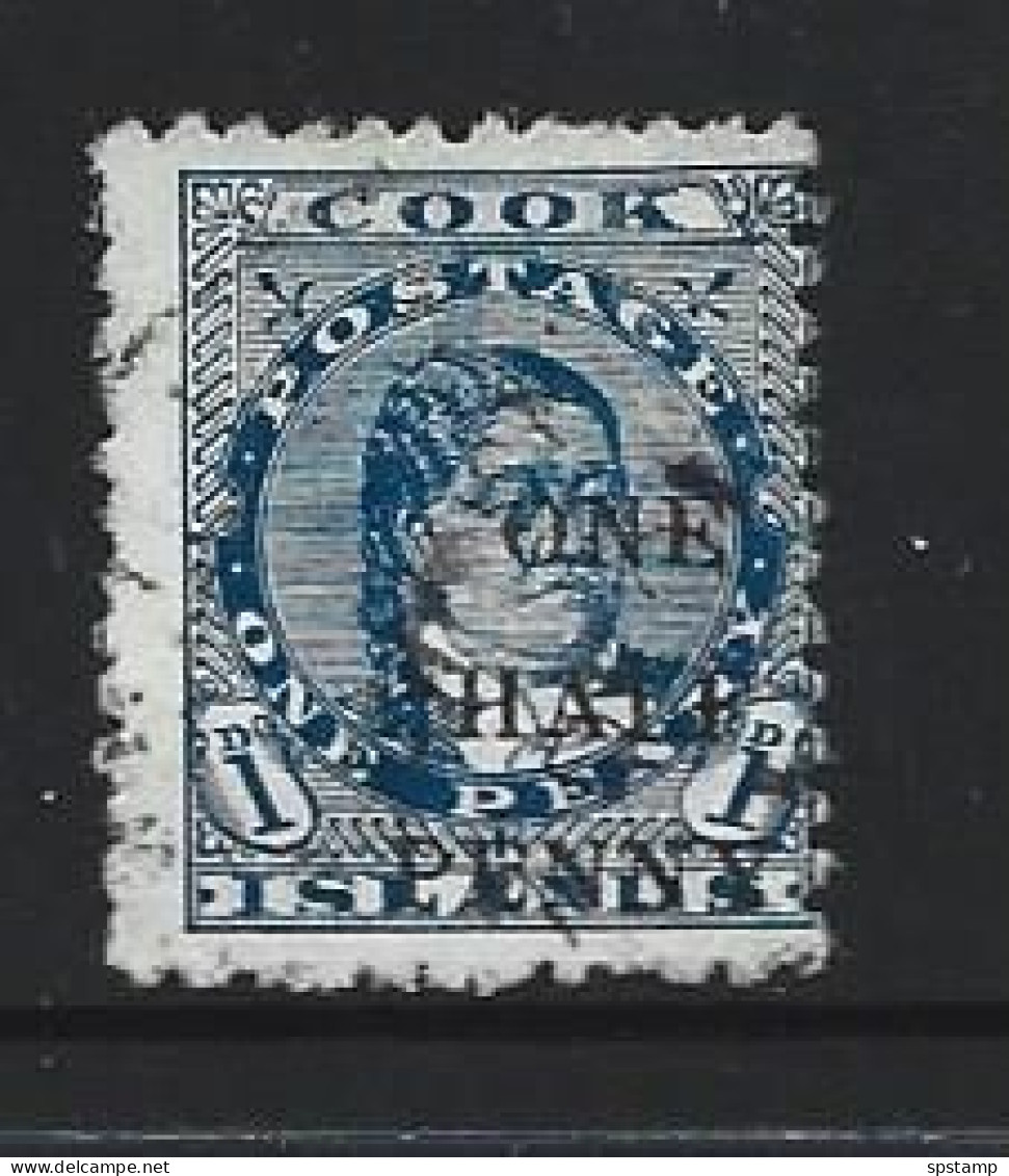 Cook Islands 1899 1/2d Surcharge On 1d Blue Queen Makea FU - Cookeilanden