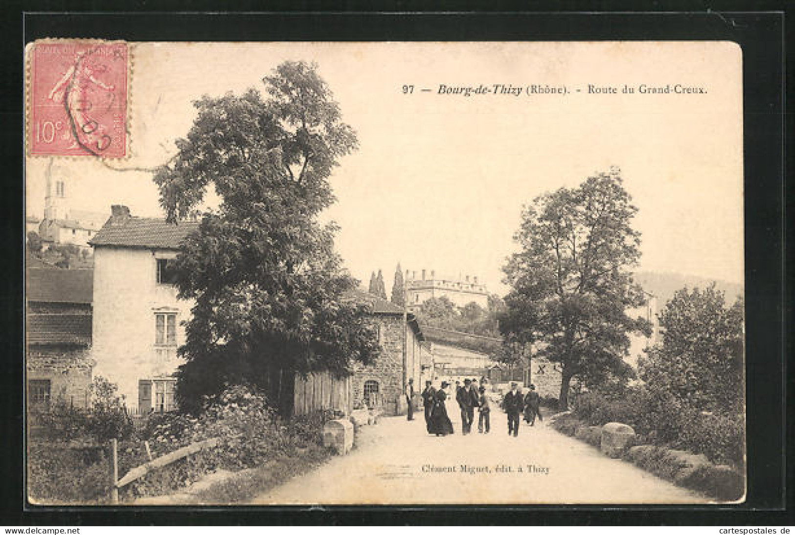 CPA Bourg-de-Thizy, Route Du Grand-Creux  - Thizy