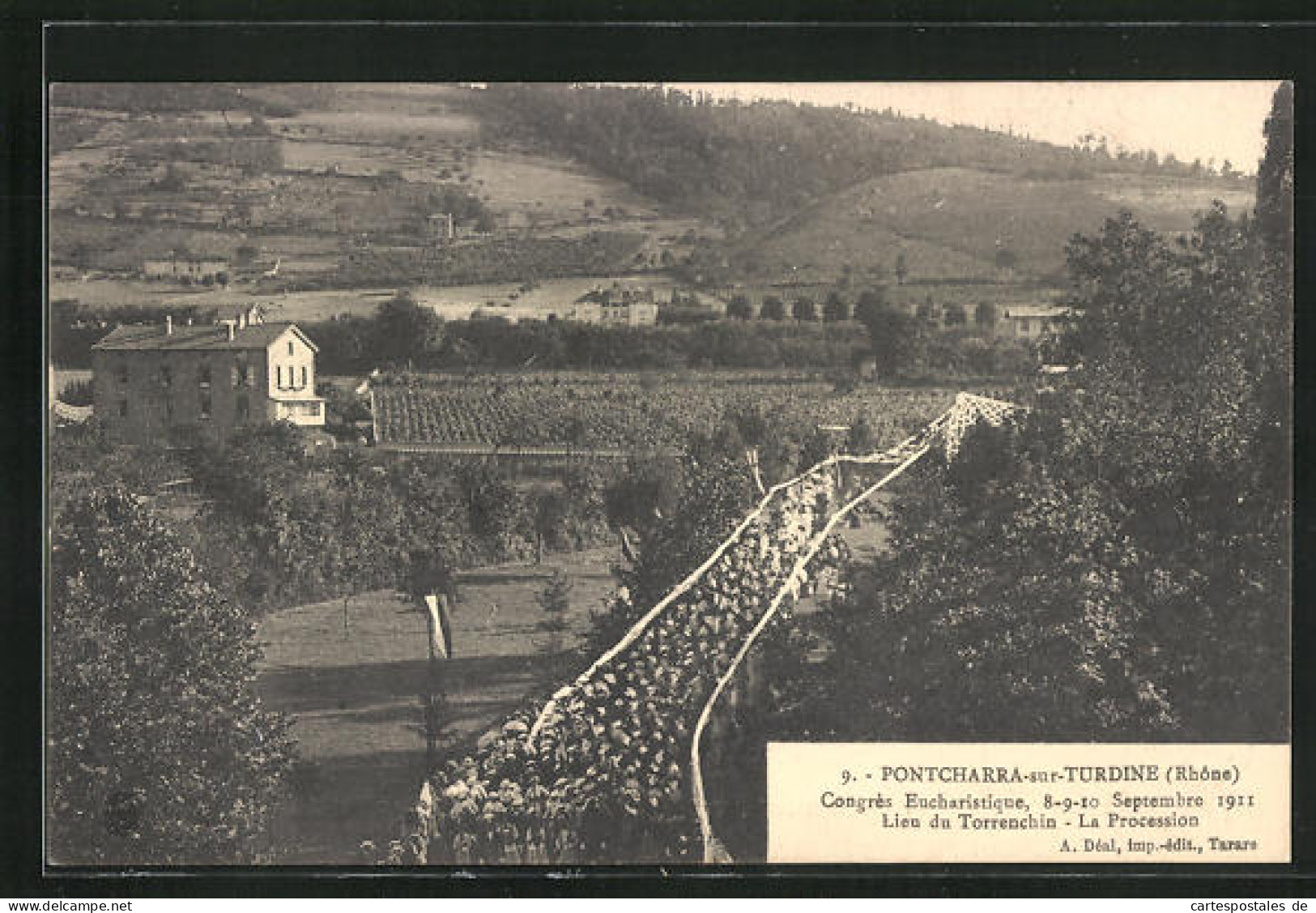 CPA Pontcharra-sur-Turdine, Congrès Eucharistique 1911, Lieu Du Torrenchin, La Procession  - Pontcharra-sur-Turdine