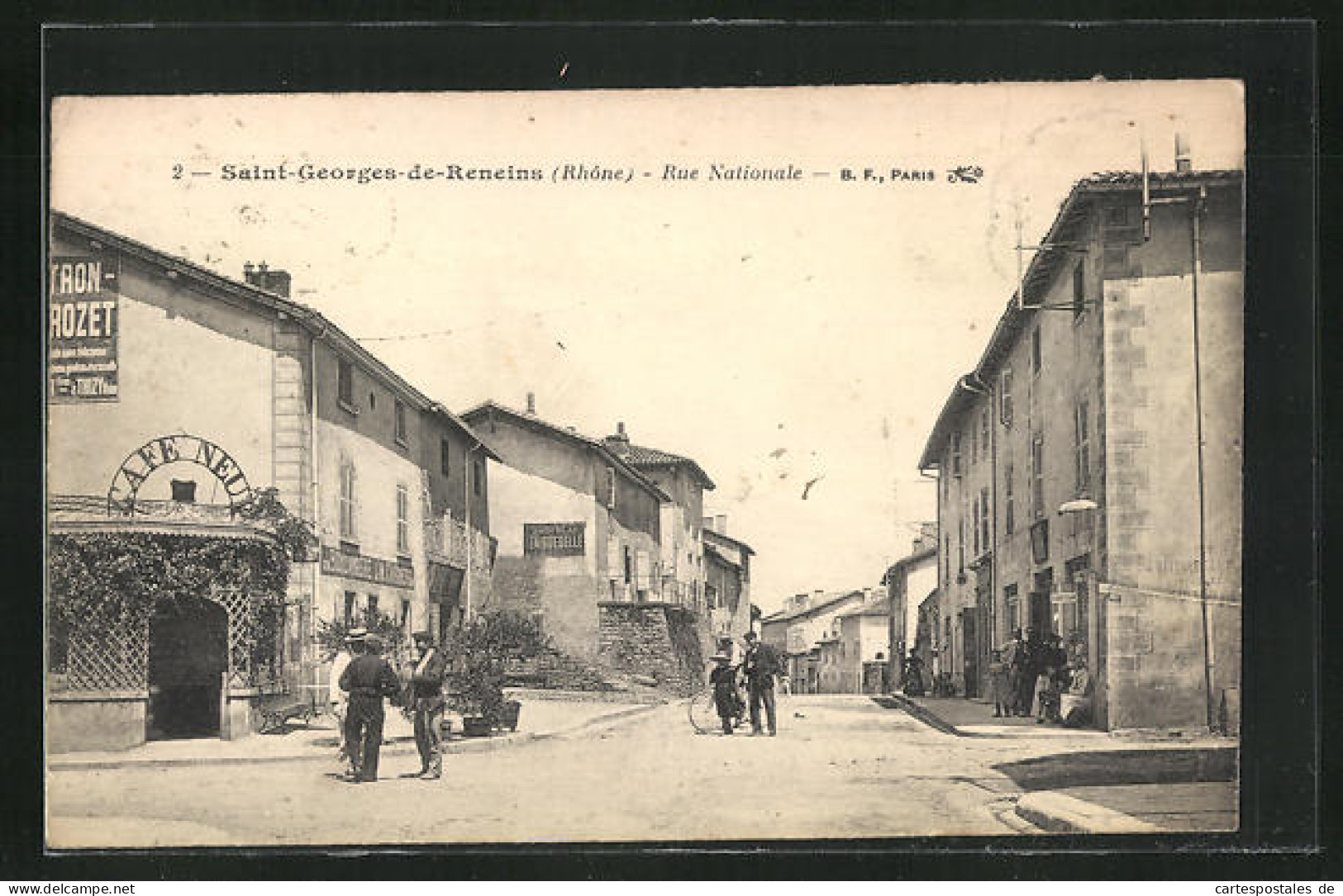CPA Saint-Georges-de-Reneins, Rue Nationale, Cafe Neuf  - Other & Unclassified