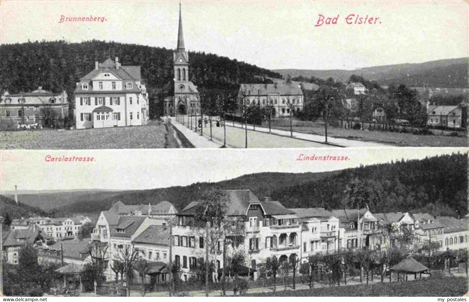 73973622 Bad_Elster_Vogtland_Sachsen Brunnenberg Carolastrasse Lindenstrasse Fel - Bad Elster