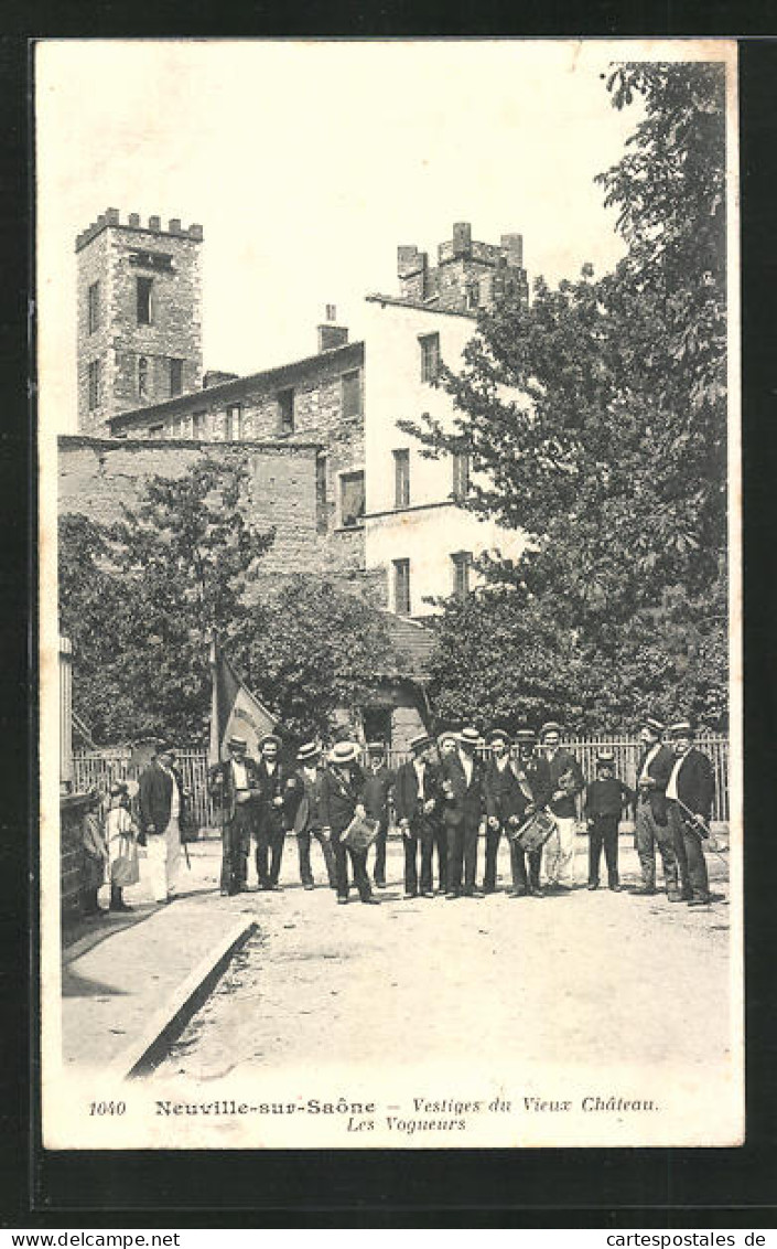 CPA Neuville-sur-Saone, Vestigues Du Vieux Chateau, Les Vogueurs  - Neuville Sur Saone