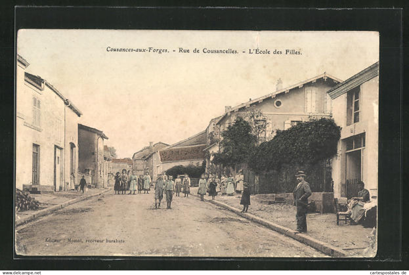 CPA Cousances-aux-Forges, Rue De Cousancelles, L`École Des Filles  - Autres & Non Classés