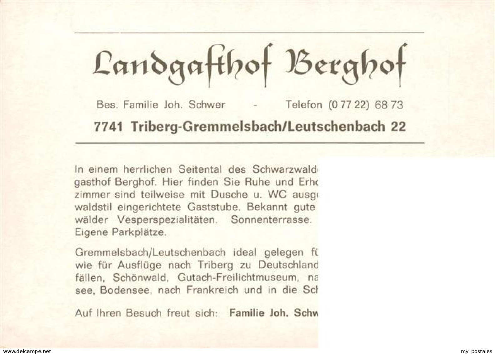 73941420 Gremmelsbach_Triberg Landgasthof Berghof Gastraeume - Triberg