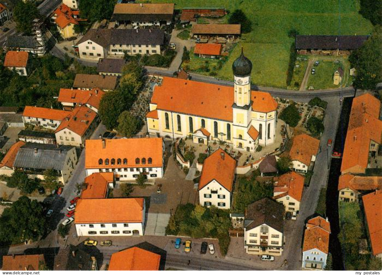 73941362 Grafing_Muenchen Pfarrbezirk St Aegidius Kirchenplatz Fliegeraufnahme - Grafing