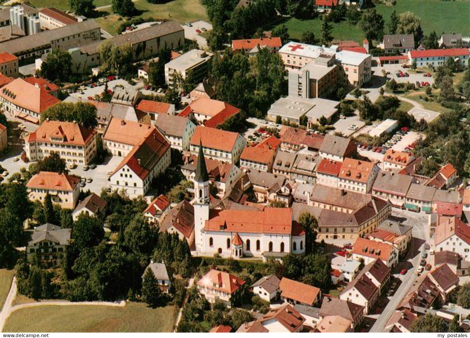 73941361 Haag_Oberbayern Fliegeraufnahme Mit Kath Pfarrkirche - Otros & Sin Clasificación