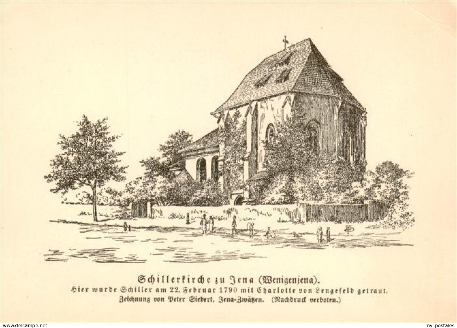 73900249 Jena  Thueringen Schillerkirche Zu Jena Zeichnung  - Jena