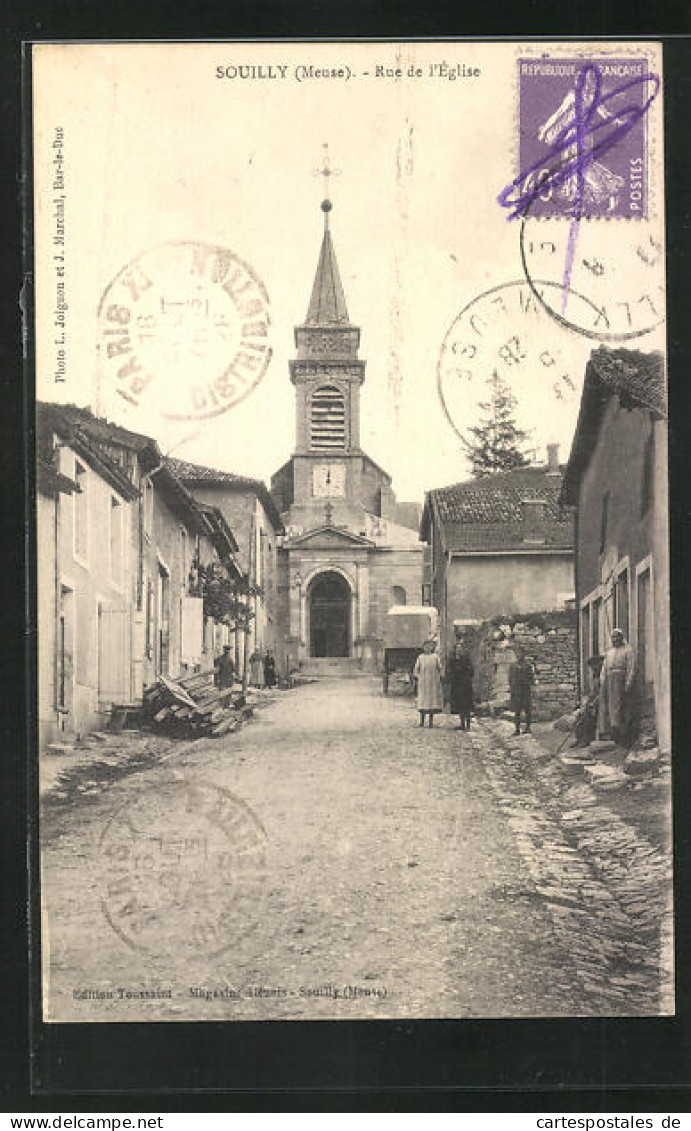 CPA Souilly, Rue De L'Eglise  - Autres & Non Classés