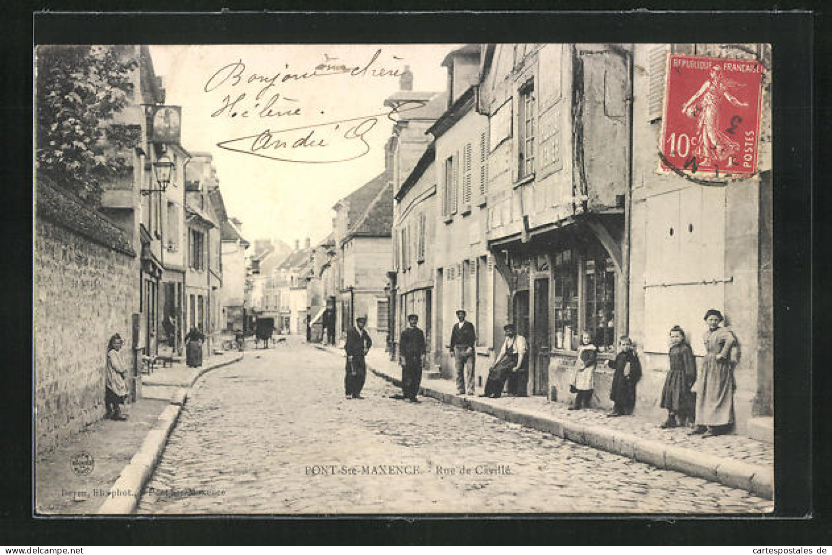 CPA Pont-Ste-Maxence, Rue De Caville, Vue Partielle  - Pont Sainte Maxence